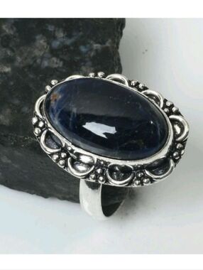 Sodalite Gemstone 925 Sterling Silver Handmade Ring